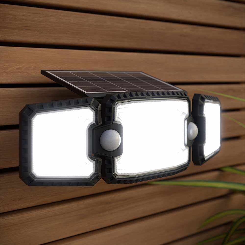 BowLift | Solar Powered Outdoor Dover PIR Light - Dual Flood Light with Motion Sensor