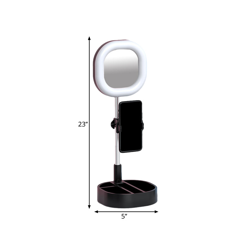 BowLift | Square LED Mirror Light Simple Style Metallic Black/Pink/Blue Finish Fill Light with USB Connection