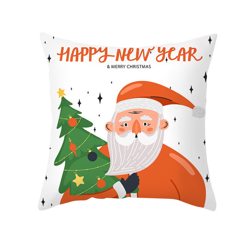 Festive Christmas Tree Typography Throw Pillow Cover