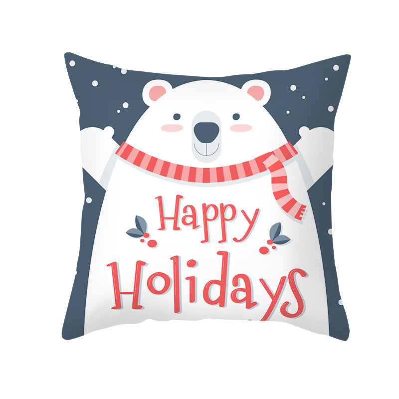 Festive Christmas Tree Typography Throw Pillow Cover