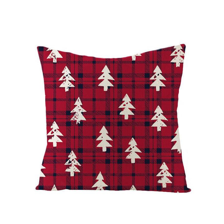 Festive Linen-Texture Decorative Throw Pillow Cover with Sleigh Rides Graphic