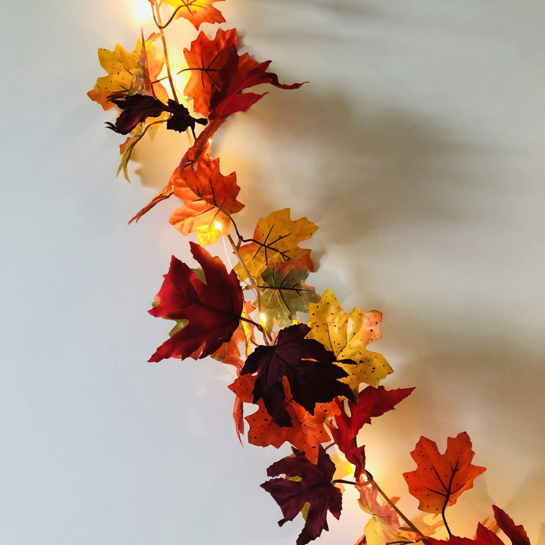 BowLift | Maple Leaf Rattan Party Window Patio Party Thanksgiving Harvest Festival Decoration String Lights