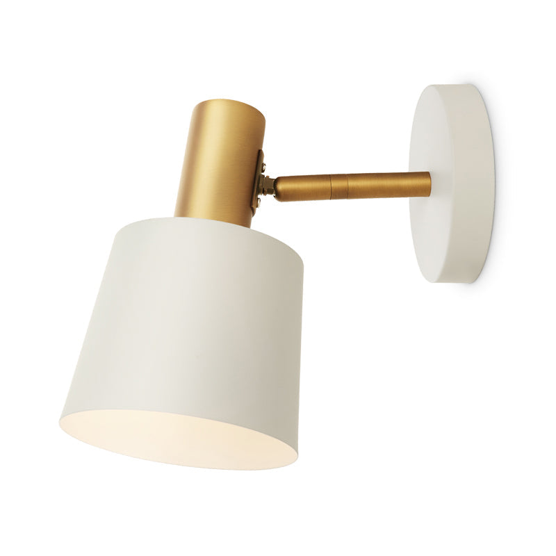BowLift | Metallic Drum Wall Light Modernist 1-Light Wall Mounted Lamp in White/Green for Bedroom