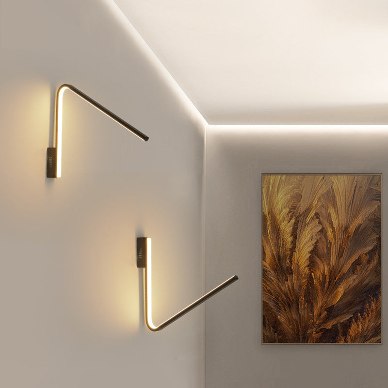 BowLift | Minimalist V-shaped Wall Lamp Kit Silica Gel Corridor LED Wall Light in Warm/White Light, Black/White