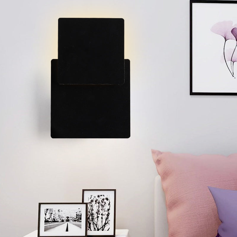 BowLift | Iron Movable Shadow Square Wall Lamp Minimalism Novelty Black/White LED Wall Light in Warm/White Light