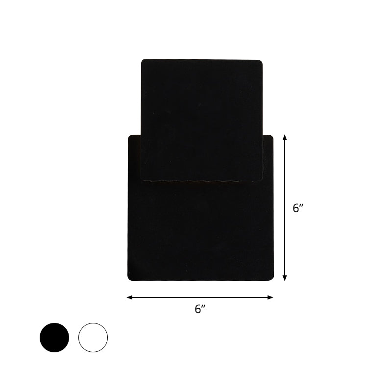 BowLift | Iron Movable Shadow Square Wall Lamp Minimalism Novelty Black/White LED Wall Light in Warm/White Light