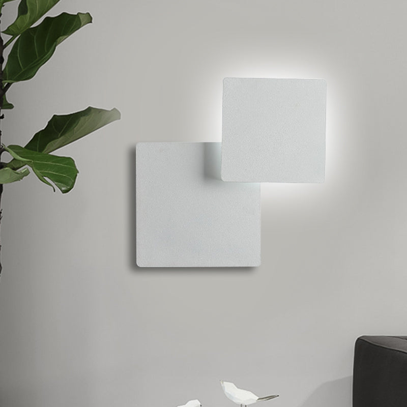 BowLift | Iron Movable Shadow Square Wall Lamp Minimalism Novelty Black/White LED Wall Light in Warm/White Light