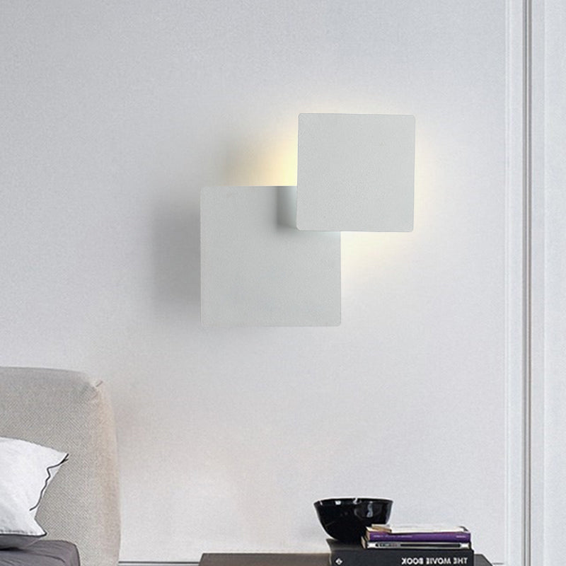 BowLift | Iron Movable Shadow Square Wall Lamp Minimalism Novelty Black/White LED Wall Light in Warm/White Light