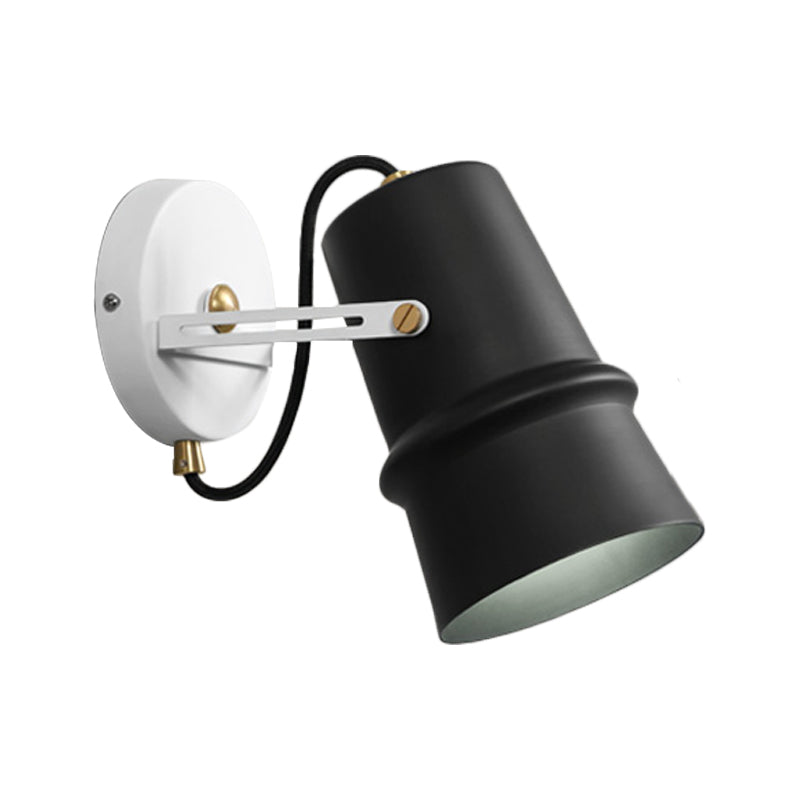 BowLift | Black/White Cone Wall Lamp Vintage Iron 1-Head Living Room Adjustable Wall Light Lighting Fixture