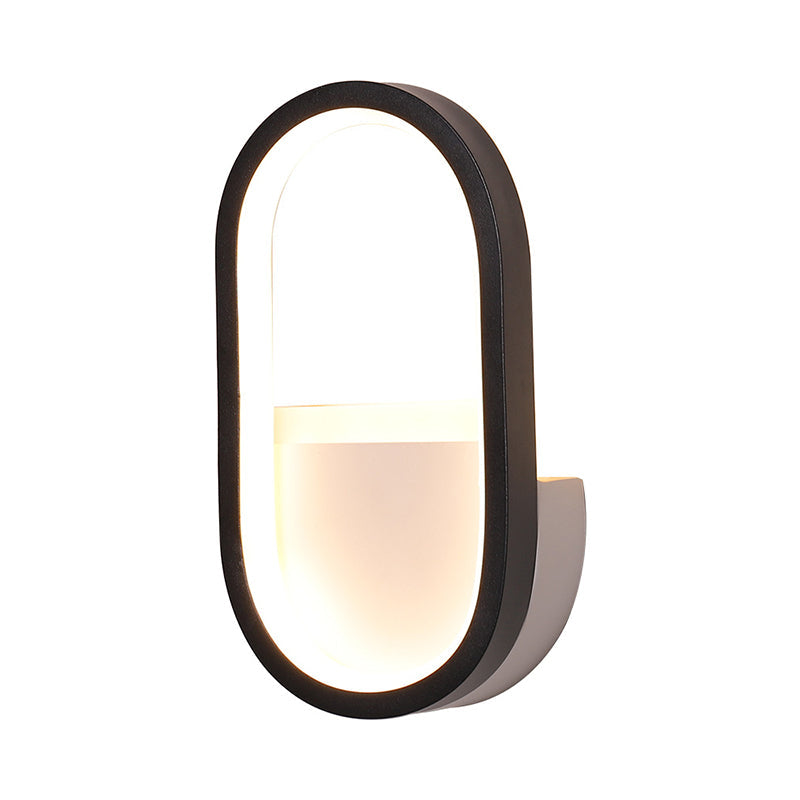 BowLift | Aluminum Ellips Mini Wall Lamp Simplicity White/Black LED Wall Fixture in Warm/White Light