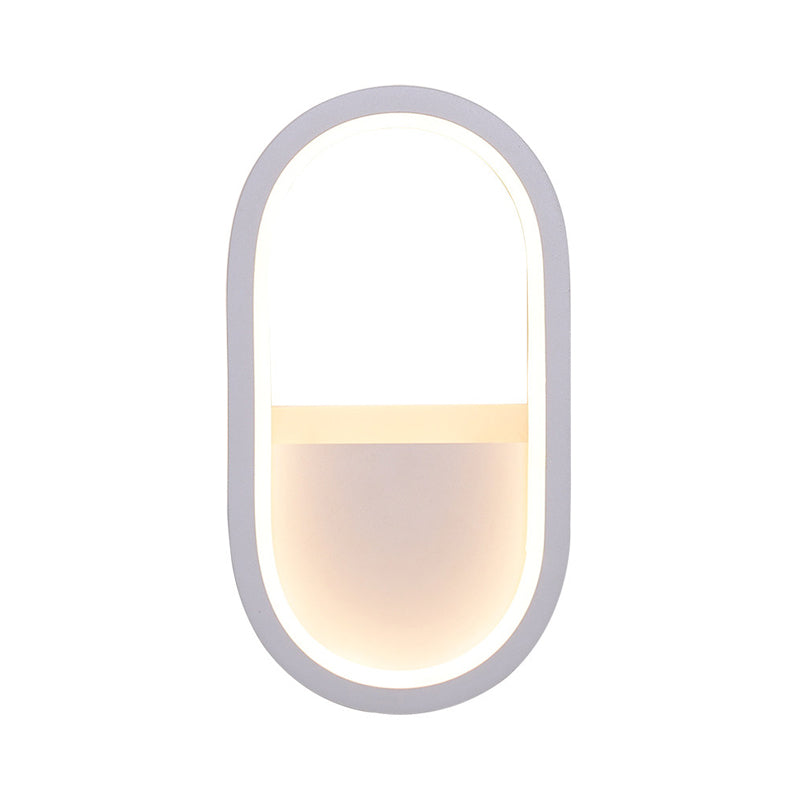 BowLift | Aluminum Ellips Mini Wall Lamp Simplicity White/Black LED Wall Fixture in Warm/White Light