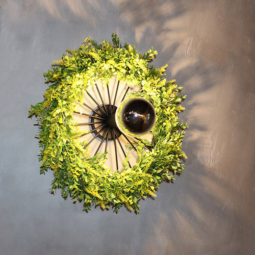 BowLift | Green Bike Wall Light Fixture Factory Iron 1 Bulb Restaurant Plant Wall Sconces Lighting Fixture, 16