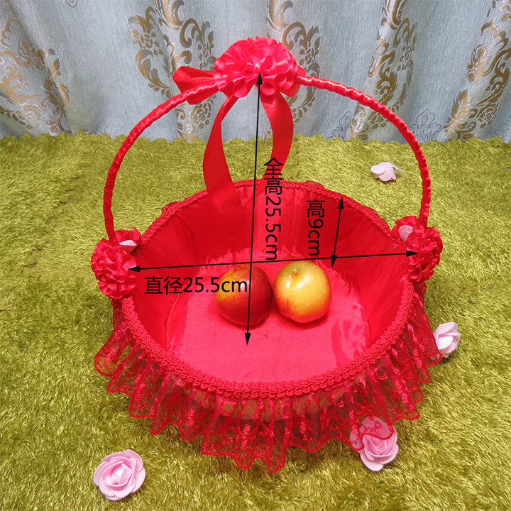 Ladies Elegant Decorative Basket with Tulle and Flowers Bowlift