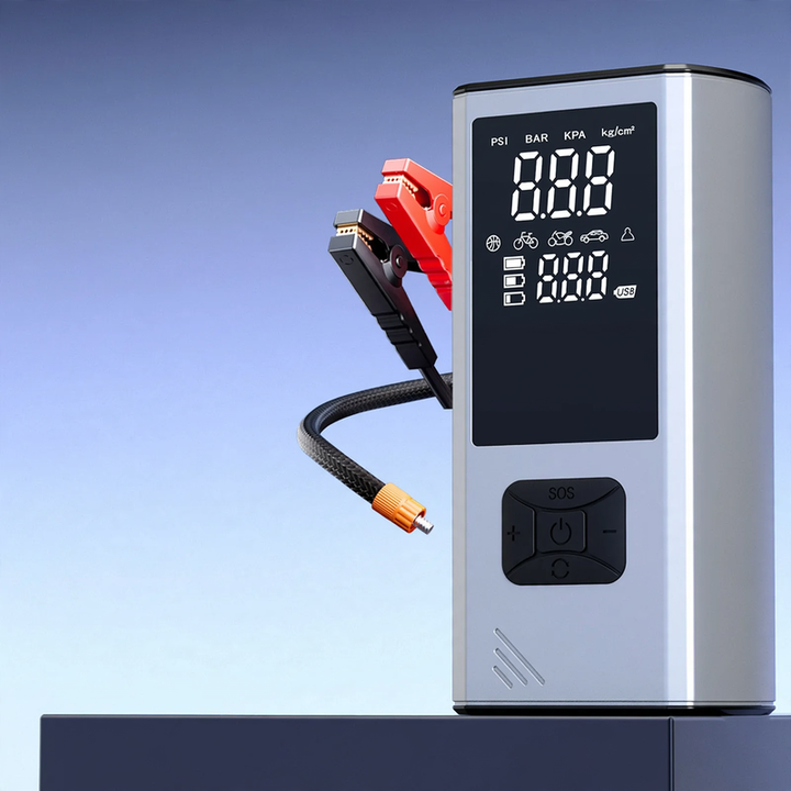 Portable electric air pump for car tires