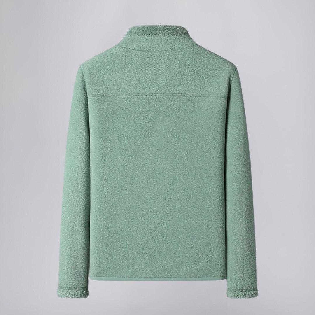 Fleece Zip Jacket with Stand Collar and Soft Interior