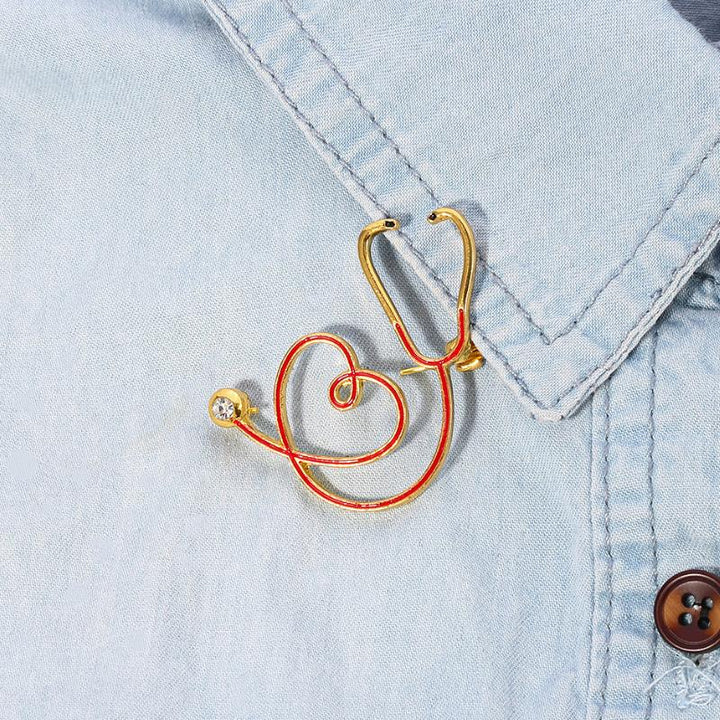 BowLift | Love Heart Stethoscope Mini Brooch