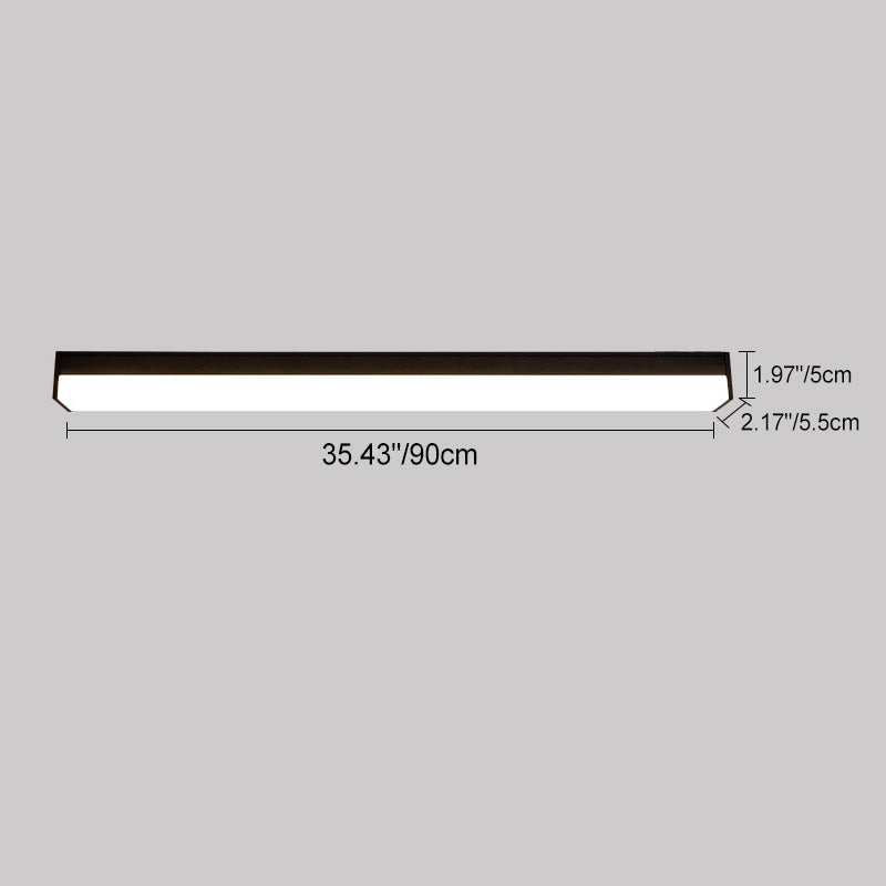 Modern Minimalist Long Rectangle Aluminum PC LED Flush Mount Ceiling Light For Outdoor Patio | Bowlift