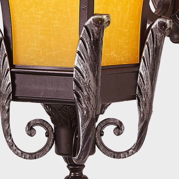 European Vintage Outdoor Square Cage Aluminum Glass 1-Light Wall Sconce Lamp | Bowlift
