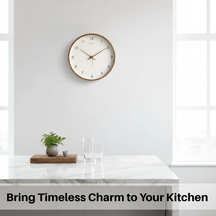 BowLift | Quiet Wooden Wall Clock with Battery Operation
