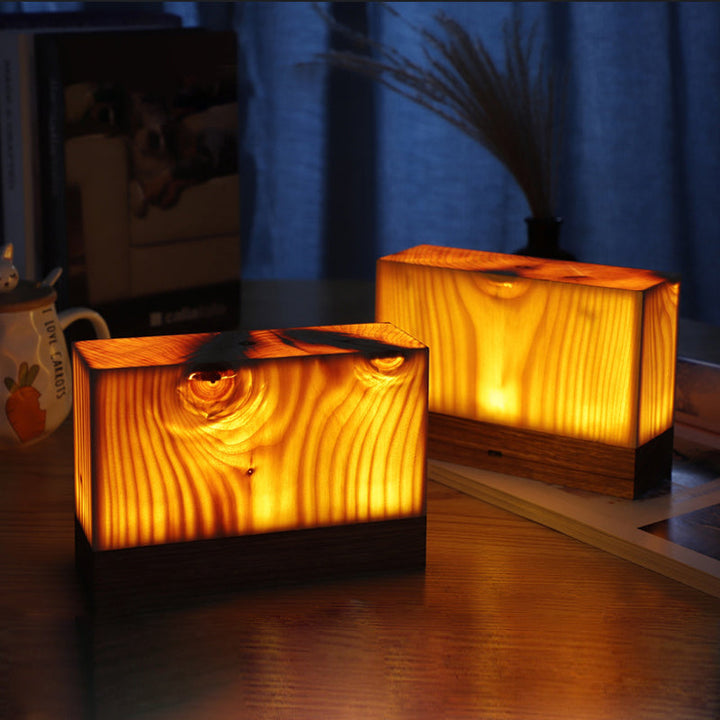 Cordless LED table lamp with rechargeable battery and touch control – Warm wood design for a cozy atmosphere | Bowlift