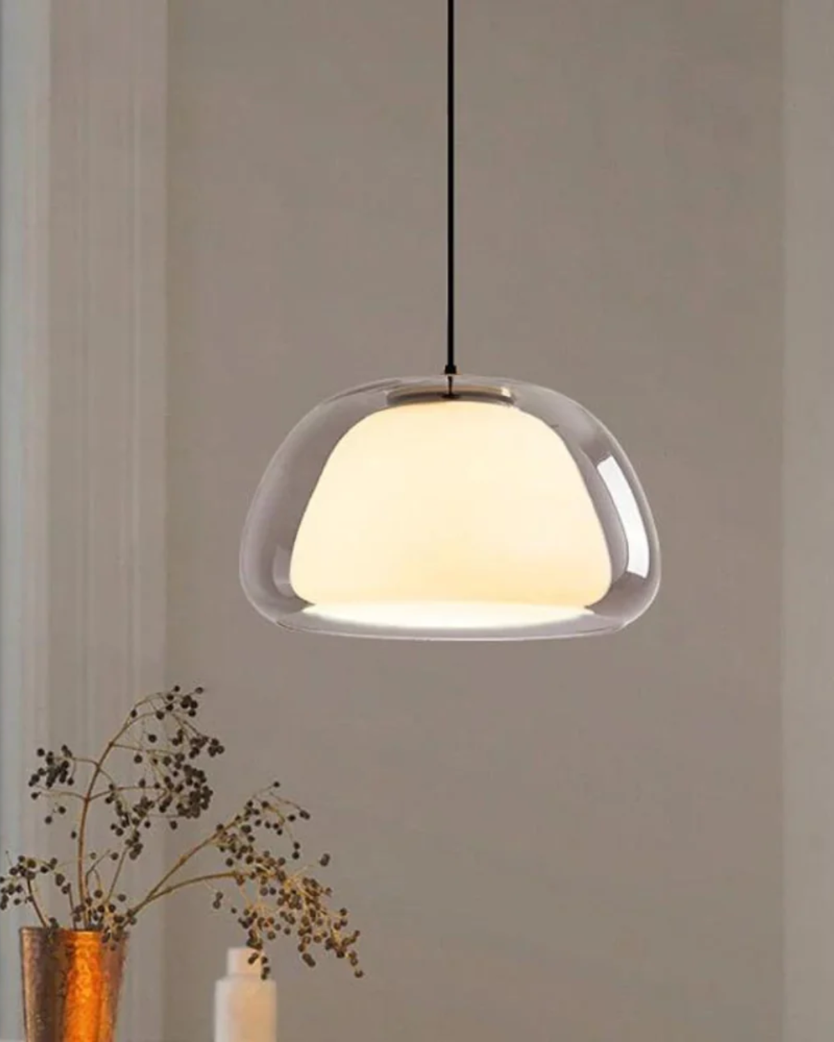 BowLift | Elegant Lamp in the Form of a Glass Dome with Crystal Accent