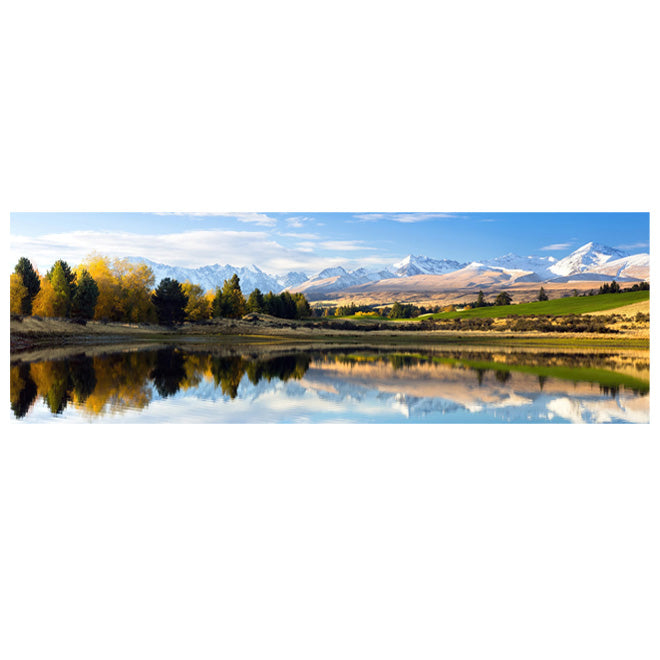 Mountain Lake Forest Wilderness Wall Art Large Format Canvas Prints Wide Format Landscape Picture For Above The Sofa Or Above The Bed | Bowlift