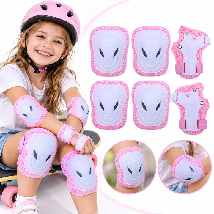 Complete Skate Protection Pad Set with Breathable Mesh and EVA Shock-Absorbing Shell Bowlift