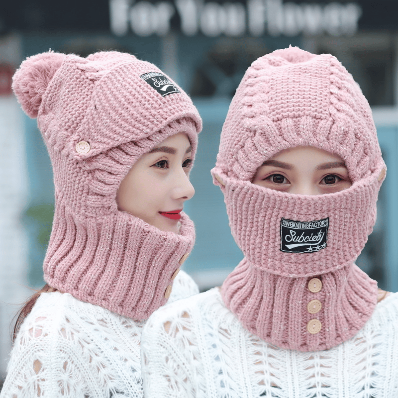 BowLift | Women’s Winter Beanie & Scarf Set | Soft Fuzzy Lining | 2-in-1 Hat, Scarf & Face Cover | Cold Weather Gift