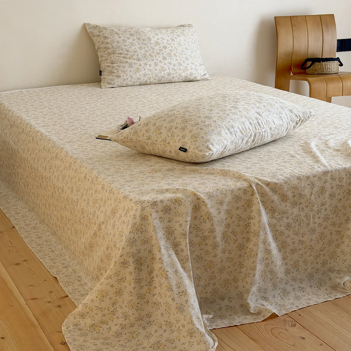 Cotton bedding set, 180 cm, floral pattern