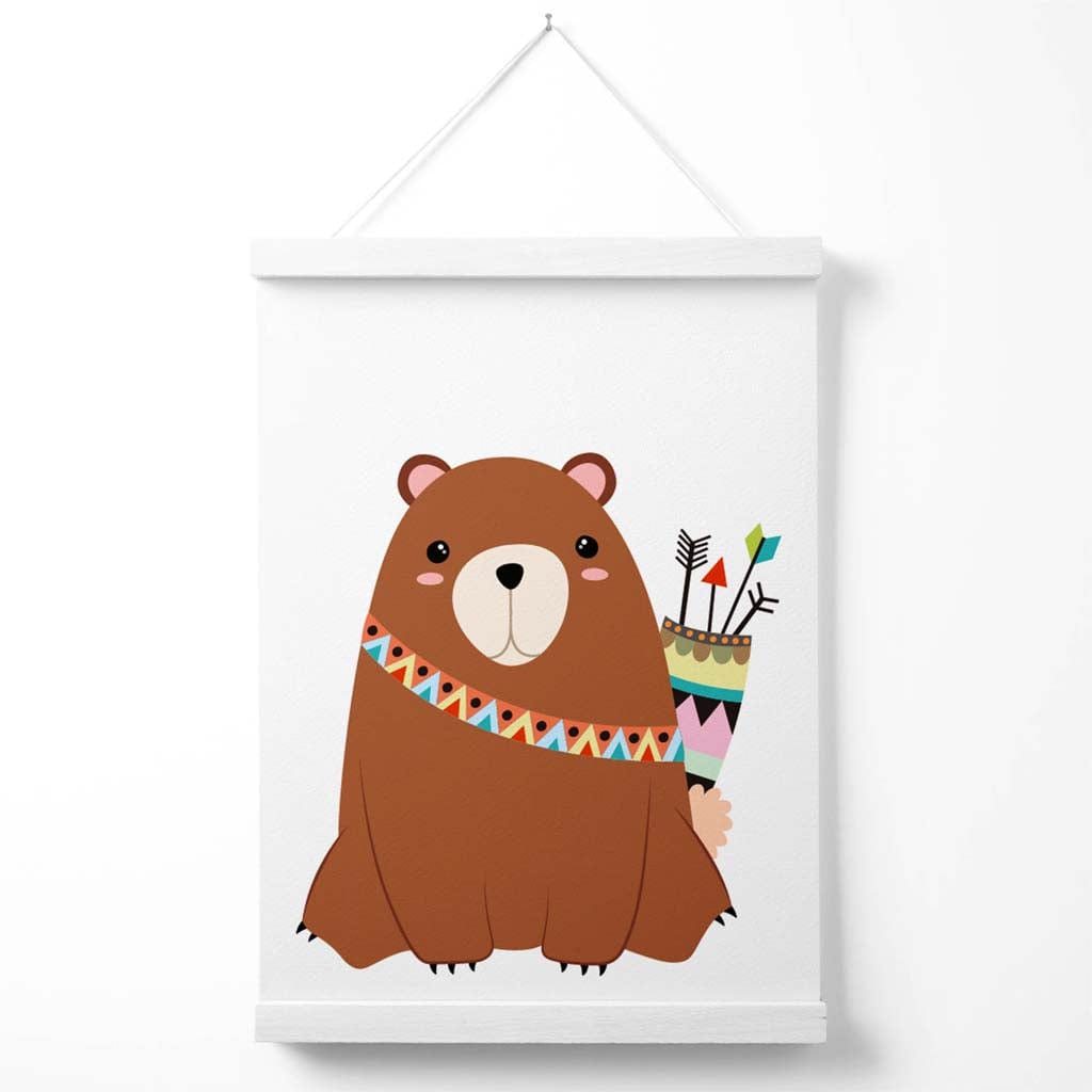 Bears Tribal Animal Poster with Hanger | Bowlift