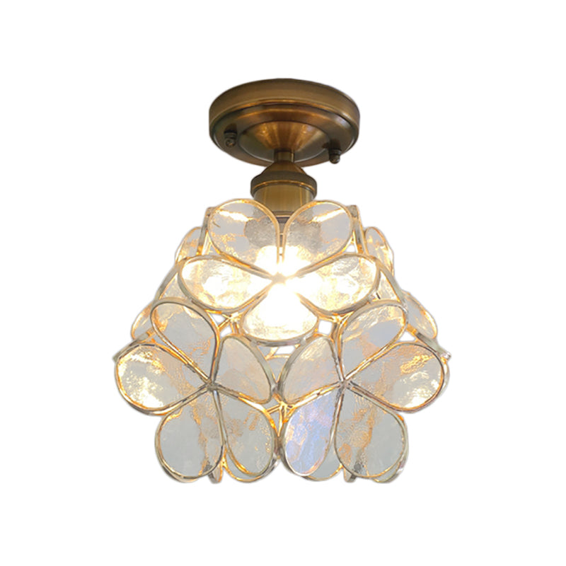 BowLift | PetalLume – Retro Glass Ceiling Lamp with Flowers