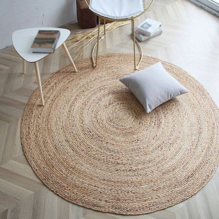 BowLift | Brown simple rug jute rural rug washable non-slip pet-friendly rug for the living room