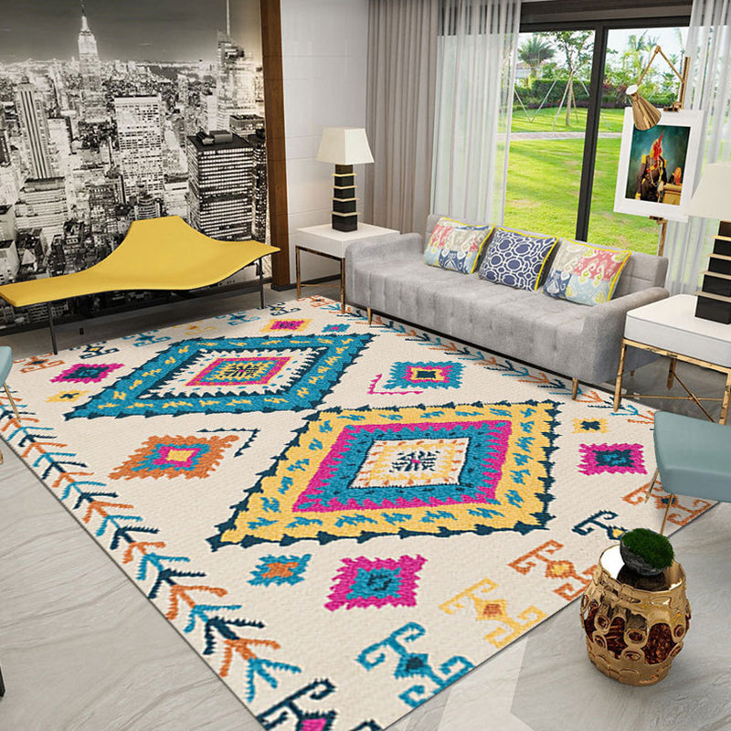 BowLift | Colorful Tribal Pattern Carpet Polyester Southwestern Rug Washable Non-Slip Pet-Friendly Rug for Bedroom