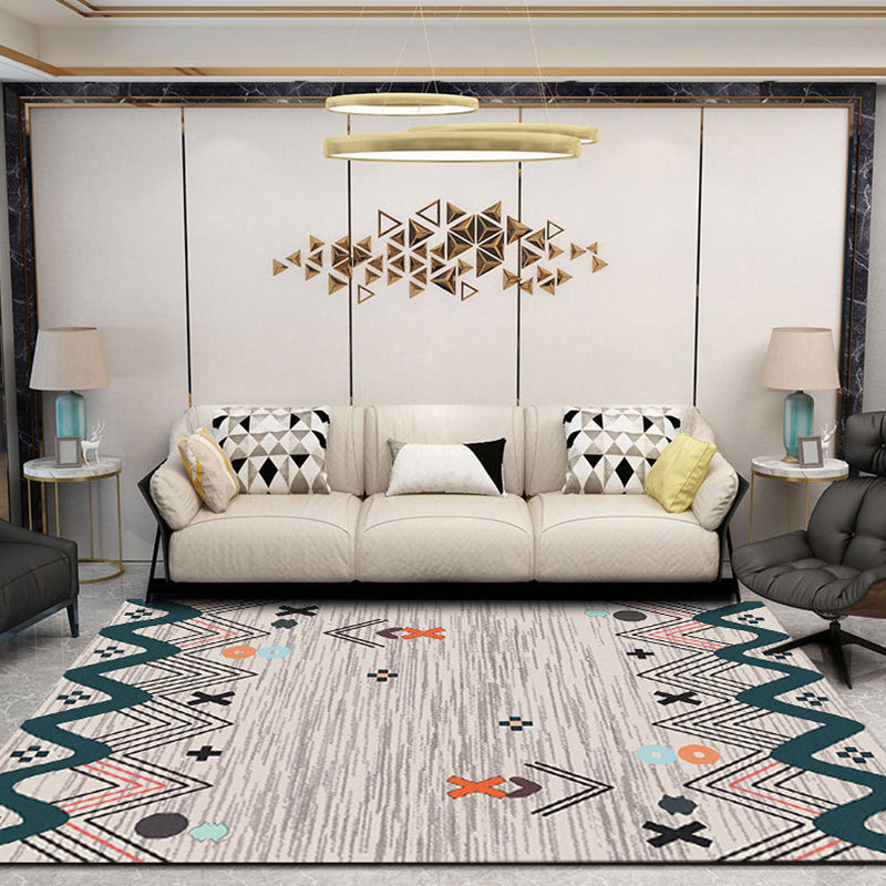 BowLift | Colorful Tribal Pattern Carpet Polyester Southwestern Rug Washable Non-Slip Pet-Friendly Rug for Bedroom
