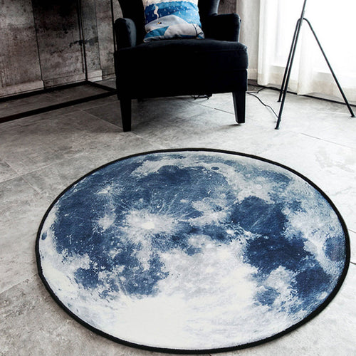 BowLift | Nordic Planet Pattern Carpet Gray and Black Polyester Carpet Non-Slip Back Washable Pet-Friendly Carpet for Home
