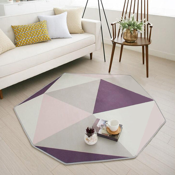 BowLift | Multicolor Geometric Pattern Rug Polyester Contemporary Rug Washable Non-slip Pet-friendly Rug for the Bedroom