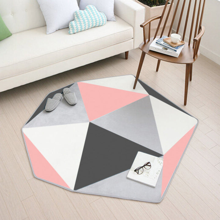BowLift | Multicolor Geometric Pattern Rug Polyester Contemporary Rug Washable Non-slip Pet-friendly Rug for the Bedroom