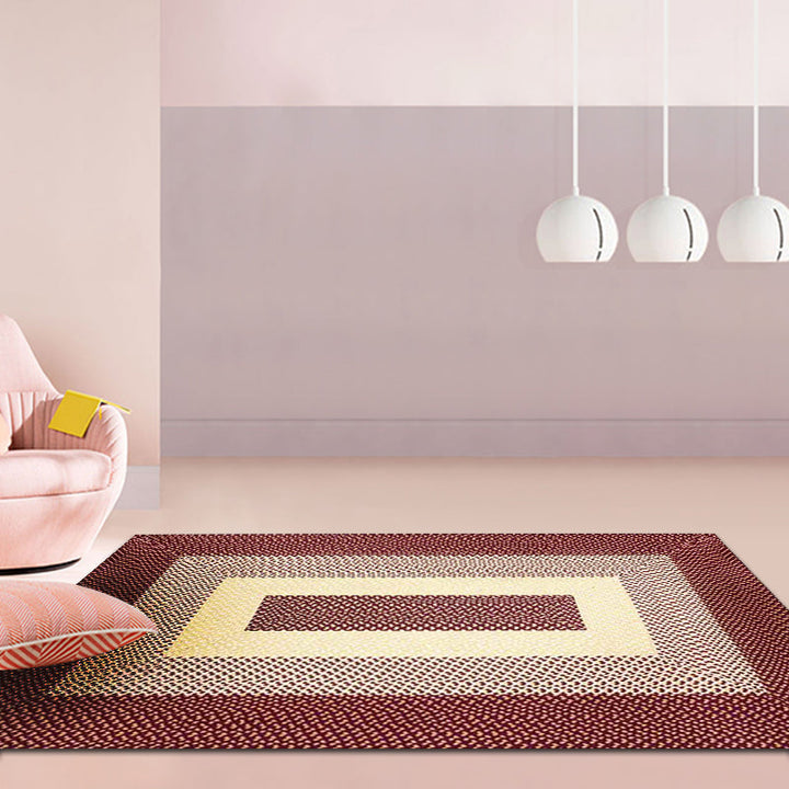 BowLift | Unique Rustic Floor Mat Cotton Geometric Pattern Rug Washable Pet Friendly Non-Slip Carpet for Living Room