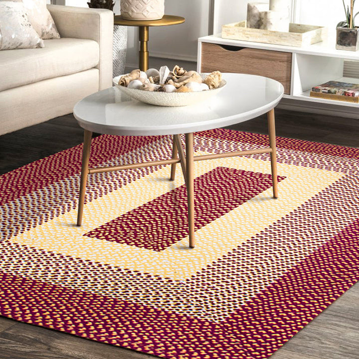 BowLift | Unique Rustic Floor Mat Cotton Geometric Pattern Rug Washable Pet Friendly Non-Slip Carpet for Living Room