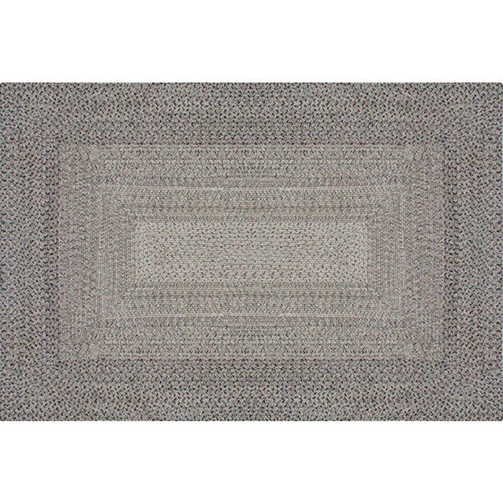 BowLift | Country Geometric Pattern Area Rug Gray and Black Polypropylene Rug Non-Slip Backing Washable Pet-Friendly Carpet for Home