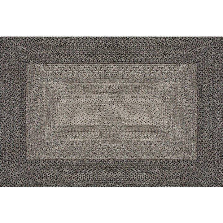 BowLift | Country Geometric Pattern Area Rug Gray and Black Polypropylene Rug Non-Slip Backing Washable Pet-Friendly Carpet for Home