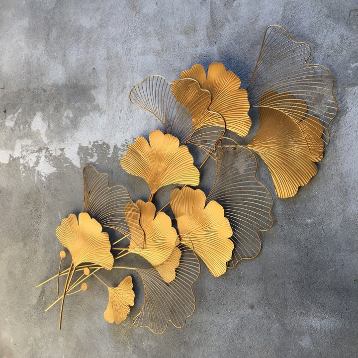 Contemporary Ginkgo Leaf Wall Sculpture Bowlift