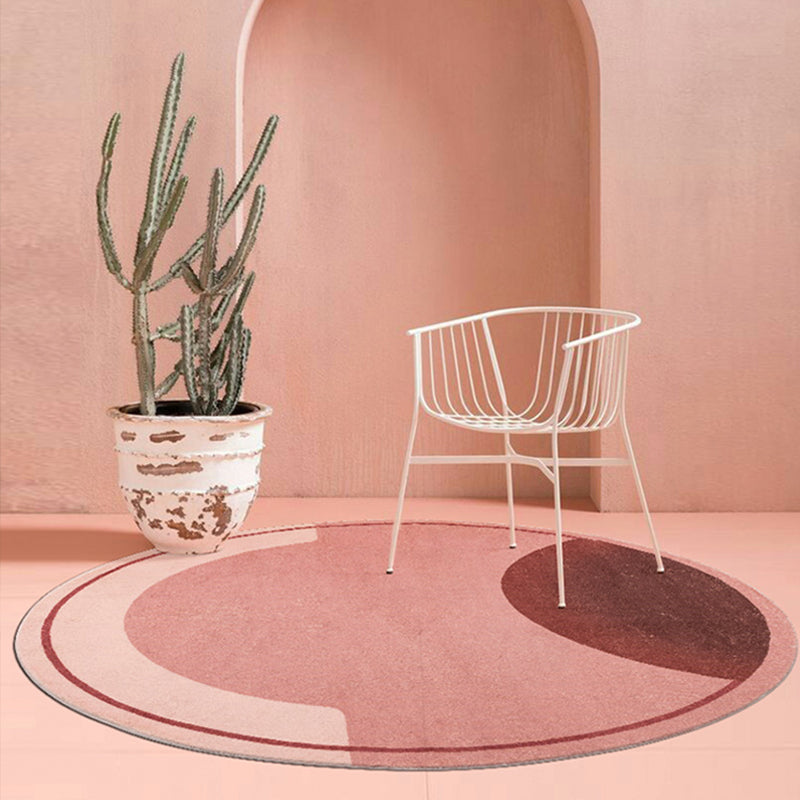 BowLift | Creative Abstract Carpet Red and Pink Modernism Carpet Polyester Pet Friendly Washable Non-Slip Area Rug for Bedroom
