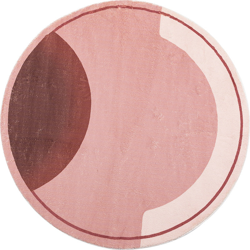 BowLift | Creative Abstract Carpet Red and Pink Modernism Carpet Polyester Pet Friendly Washable Non-Slip Area Rug for Bedroom