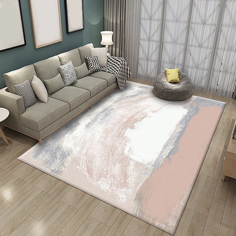 Simple Brushstroke Pattern Rug Modern Rug Polyester Washable Non-Slip Back Pet-Friendly Rug for the Living Room | Bowlift