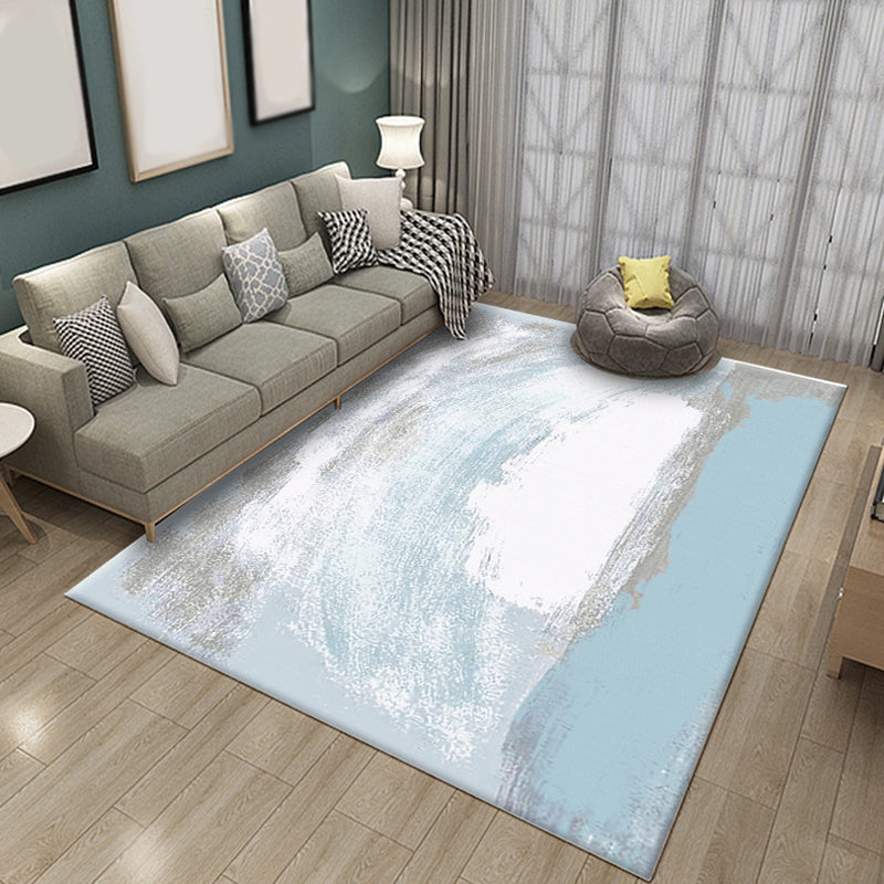 Simple Brushstroke Pattern Rug Modern Rug Polyester Washable Non-Slip Back Pet-Friendly Rug for the Living Room | Bowlift