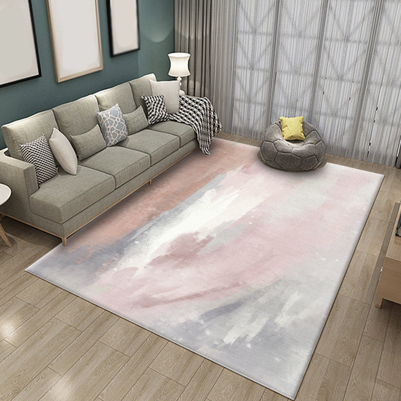 Funky Brush Stroke Pattern Rug Multicolor Modernism Rug Polyester Pet Friendly Washable Non-Slip Area Rug for the Bedroom | Bowlift