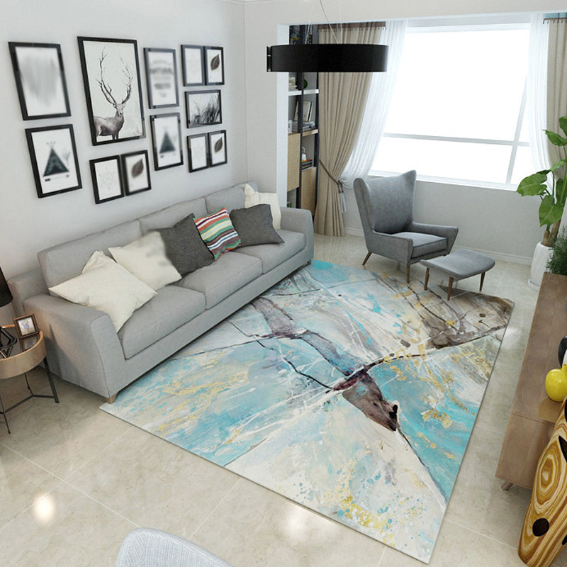 BowLift | Multicolor Abstract Carpet Polyester Industrial Carpet Pet Friendly Washable Non-Slip Rug for Living Room