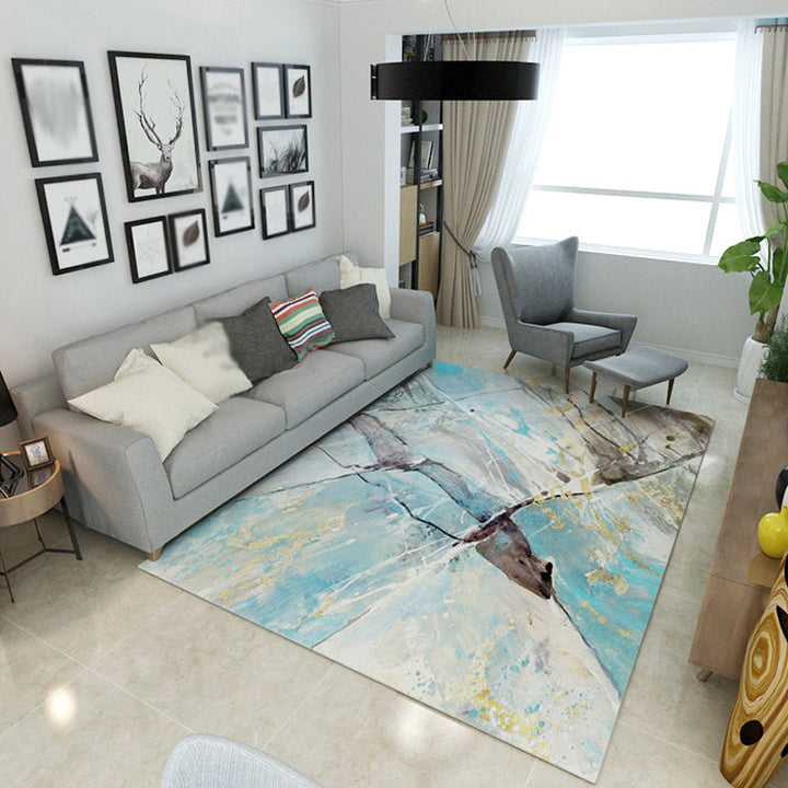 BowLift | Multicolor Abstract Carpet Polyester Industrial Carpet Pet Friendly Washable Non-Slip Rug for Living Room