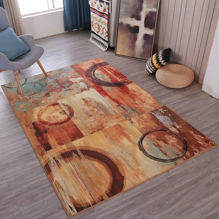 BowLift | Multicolor Abstract Carpet Polyester Industrial Carpet Pet Friendly Washable Non-Slip Rug for Living Room